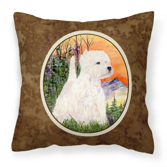 Carolines Treasures SS1013PW1414 Westie Fabric Decorative Pillow, 14Hx14W, multicolor