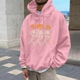 thumbnail image 2 of Men's Hoodie Pumpkin Skull Hoodie Hooded Sweatshirt Halloween Partial Casual Pullover Top Crew Neck Sweatshirt Mens Pink XL, 2 of 4