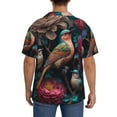 thumbnail image 3 of Sikiie Colorful Rose Bird Men's Wrinkle Free Untucked Cuban Shirt Business Casual Button Down Shirts Short Sleeve Shirt3X-Large, 3 of 5