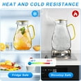thumbnail image 4 of 74 oz Glass Pitcher with Golden Lid & Spout, 2.2L Diamond-Cut Glass Water Carafe with Handle & Gold Stainless Steel Lid, Hot & Cold Safe, Dishwasher-Friendly, Ideal for Juice, Milk, Coffee, or Tea, 4 of 7