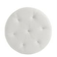 thumbnail image 4 of Irvin Ottoman Pure White Linen 32L x 32W x 16H Button Tufted Skirted, 4 of 10