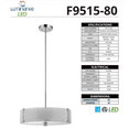 thumbnail image 2 of F9515-80-Sunset Lighting-Rowley - 52 Inch 96W 3 LED Pendant  Bright Satin Nickel Finish with Acid, 2 of 2