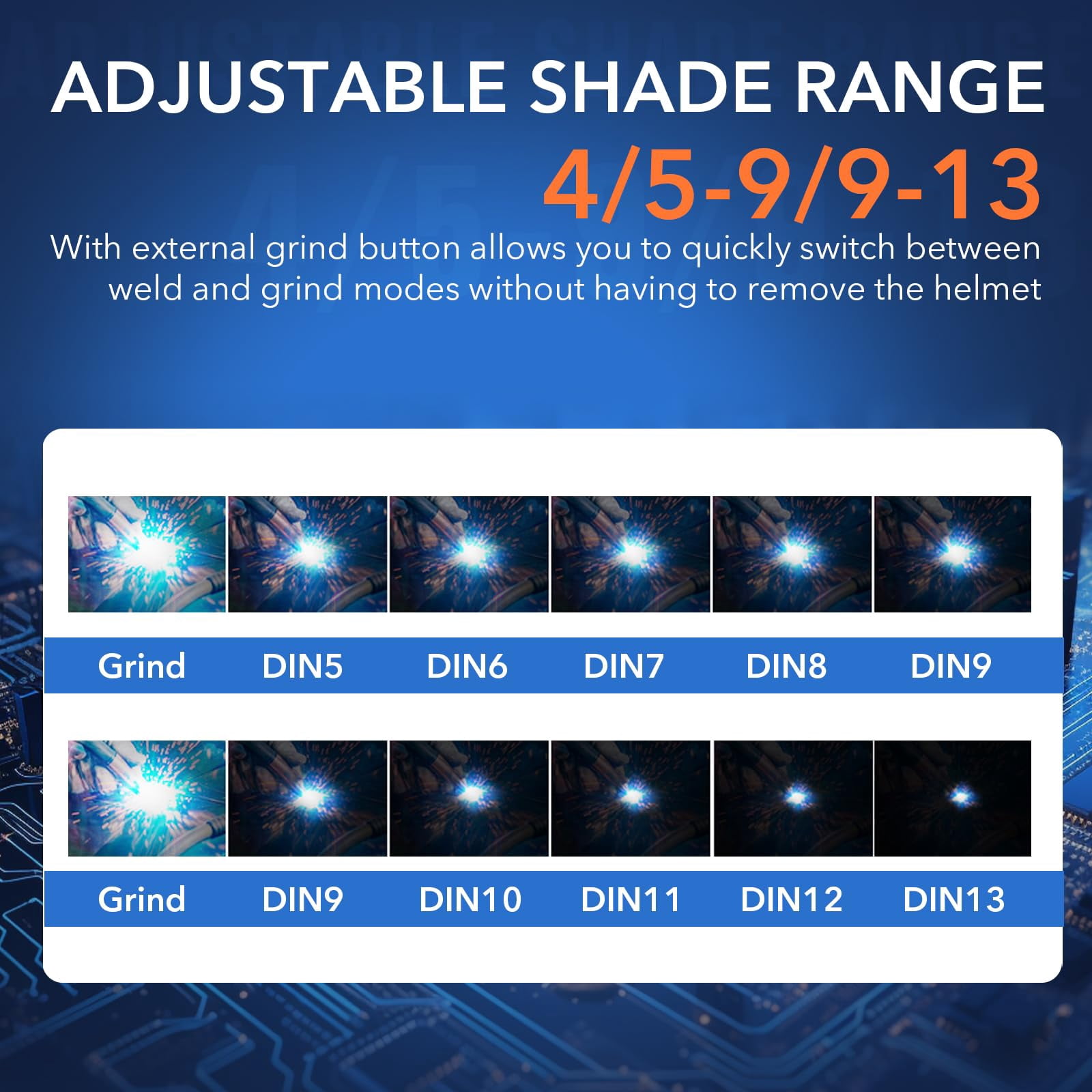 TRQWH Welding Lens Auto Darkening - Welding Helmet Lens True Color Technology with 4 Arc Sensor Ajustable Shade Range 4/5-13 Automatic LCD Lens Dimming Shade Filter 4.49x5.24in Auto Welding Lens