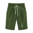 thumbnail image 3 of ZyeKqe Cotton Linen Shorts for Women Drawstring High Waisted Kneen Length Shorts Graphic Print Summer Casual Comfy Shorts, 3 of 4