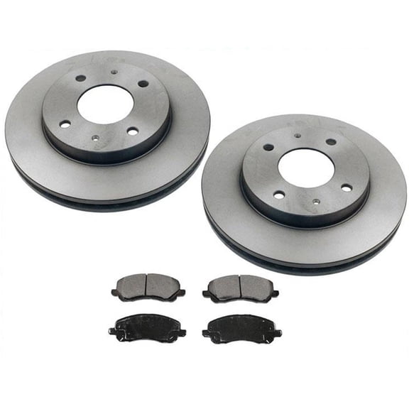 Fits 2004 Mitsubishi Lancer Sportback 4 Lug FRONT Brake Rotors & Ceramic Pads