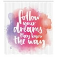 thumbnail image 3 of Ambesonne Dream Shower Curtain, Dreams Know the Way Words, 69"Wx75"L, Multicolor, 3 of 3