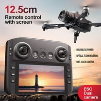6K Dual Camera Foldable Drone with 4.3" Screen Remote, Brushless Motors, Optical Flow, Altitude Hold, 360° Flip, 3 Speed Modes, 2 Batteries, Long Flight Time FPV Quadcopter for Beginners & Adults