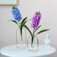 thumbnail image 4 of Nvzi 1 ramo de flores artificiales de tacto real para decoración del hogar, oficina, boda (morado, 42 cm de largo), 4 of 5