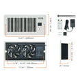thumbnail image 6 of VEVOR Register Booster Fan, Quiet Vent Booster Fan Fits 4” x 10” Register Holes, with Remote Control and Thermostat Control, Adjustable Speed for Heating Cooling Smart Vent, White, 6 of 9