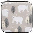 thumbnail image 2 of Leather Jewelry Box Winter Cartoon Bear Portable Mini Jewelry Storage Bag for Travel, Small Ring Case Earrings Organizer Necklaces Box for Women Girls Women Gifts, 2 of 7
