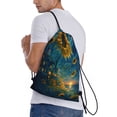 thumbnail image 4 of Yiaed Sunflower Castle Starry Sky Print Drawstring Bags Drawstring Backpack Bulk String Back Pack Gym Sport Bag-Medium, 4 of 5