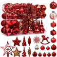 thumbnail image 1 of Shareconn 100Pcs Christmas Tree Decorations Ornaments Set Shatterproof Plastic Baubles Decorative Balls For Xmas Tree Decor Holiday Wedding Party Red, 1 of 5