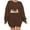 #2-Brown, variant on Pntutb Winter Womens Halloween Printed Round Neck Long Sleeved Tops Loose Fitting Sweater