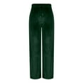thumbnail image 6 of LRen Women's Velvet Pants High Waist Elegant Trousers with Pockets Work Business Ankle Pants ,Green,M, 6 of 7