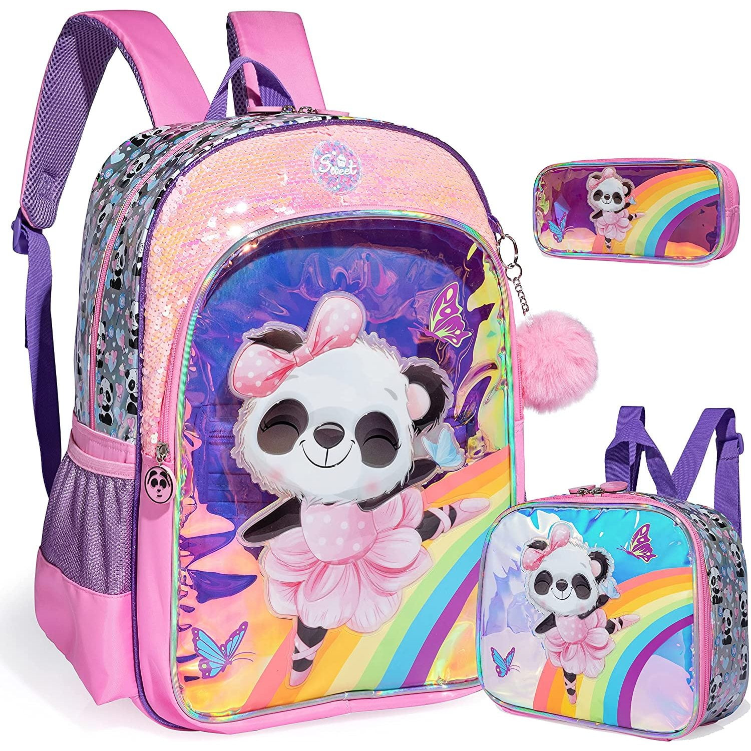 Panda Backpacks for Girls Kids School Cute Bookbag for Kindergarten ...