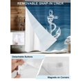 thumbnail image 3 of No Hook Cloth Fabric Shower Curtain with Snap in Liner, Nautical White Anchor Waterproof Shower Curtains Set with See Through Top Window, Blue Gradient Ocean Abstract Bath Curtains Shower 72"x96", 3 of 6