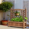 thumbnail image 2 of Costway 2 PCS Solid Wood Planter Box with Trellis Weather-Resistant 25"x11"x30", 2 of 11