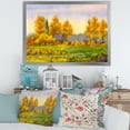 thumbnail image 3 of Designart 'Orange Fields With Haystacks II' Lake House Framed Art Print, 3 of 4