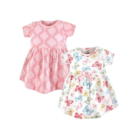 UPC: 0660168662818 | Touched by Nature Baby and Toddler Girl Organic Cotton Short-Sleeve Dresses 2pk Butterflies 3-6 Months