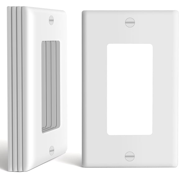5PCS 1-Gang Decorator Wall Plates, Mid-Size Unbreakable Thermoplastic Outlet Covers White