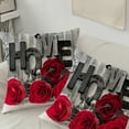 thumbnail image 6 of Kedshhgu Red Rose Throw Pillow Covers, Valentine's Day Pillow Cover for Couch Sofa, Flowers Decorative Square Pillow Cases, 17.72" × 17.72", 6 of 6