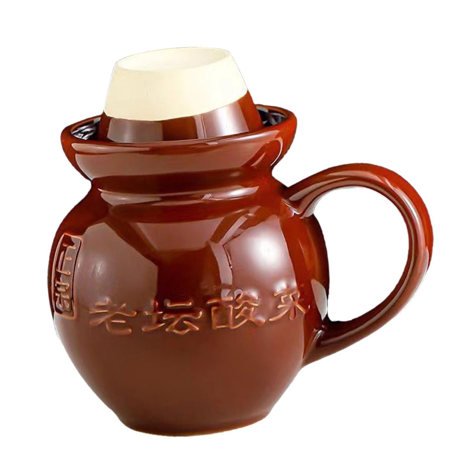 Coffee Mugs Ceramic Jar Ginger Jar Tea Canister Novelty Spice Jars Traditional Multipurpose with Handle And Lid 450ml Espresso Mugs Cup