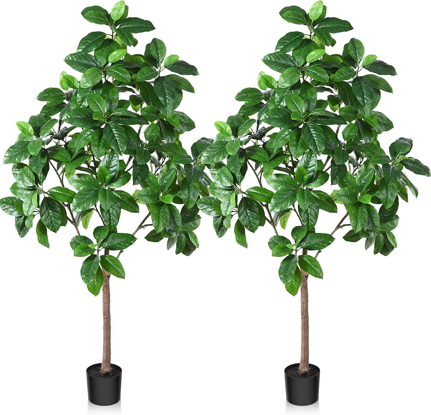 YIGOU Artificial Plants 6 Ft Fake Tree Faux Ficus Plants in Pot Tall