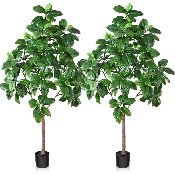 YIGOU Artificial Plants 6 Ft Fake Tree Faux Ficus Plants in Pot Tall