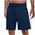 thumbnail image 3 of BXINGOHAI Mens Pajama Shorts Sleep Shorts Soft Comfy Breathable Lounge Pants with Pockets Blue,M, 3 of 5