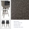 thumbnail image 3 of Raleigh Outdoor Wicker 30" Bar Stools with Cushions, Set of 2, 3 of 8