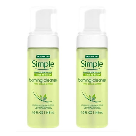(2 Pack) Simple Kind to Skin Facial Care Foaming Facial Cleanser 5 (Best Skin Care Regimen For Sensitive Skin)