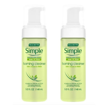 (2 Pack) Simple Kind to Skin Facial Care Foaming Facial Cleanser 5 (Best Skin Care Products For Sensitive Combination Skin)