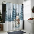 thumbnail image 4 of Shower Curtain 36"W x 78"L Winter Christmas Snowman Rabbit Fabric Shower Curtains Set with Hooks Water Repellent Bathroom Curtains Machine Washable Bathroom Accessories, 4 of 7
