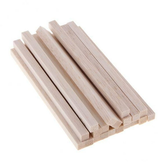 veasfak 2x Square Balsa Wood Stick Dowel Rod for Home Decoration 50/80/100/130/150mm