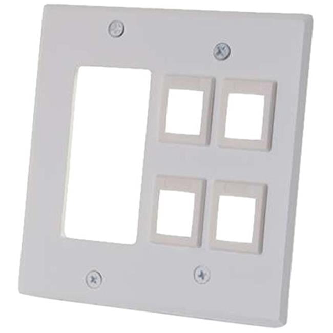 Decora Compatible Cutout With Four Keystone Double Gang Wall Plate - White - Walmart.com ...