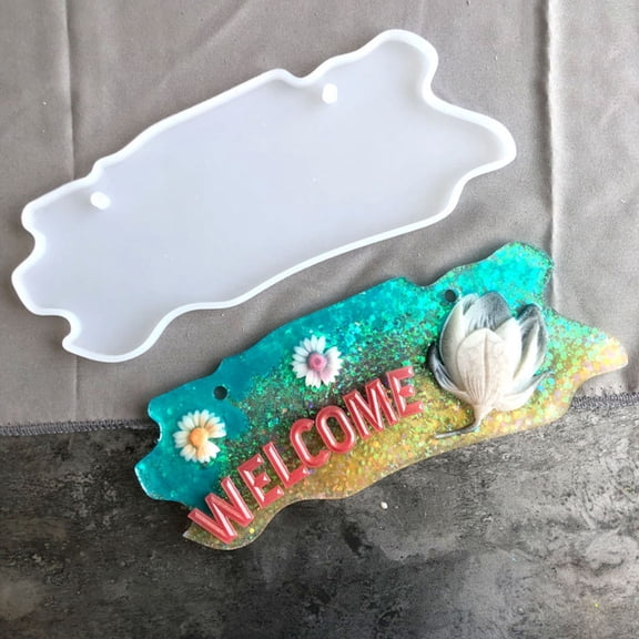 LOLIPPYY 1Pc White Silicone Mold for Doorplate Hanging Tag DIY Flexible Transparent