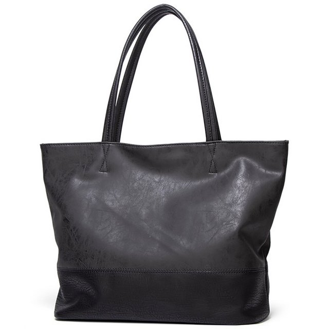 Ladies Tote Bag Large Capacity Fashion Dual Color Shoulder Tote Top Handle Bag