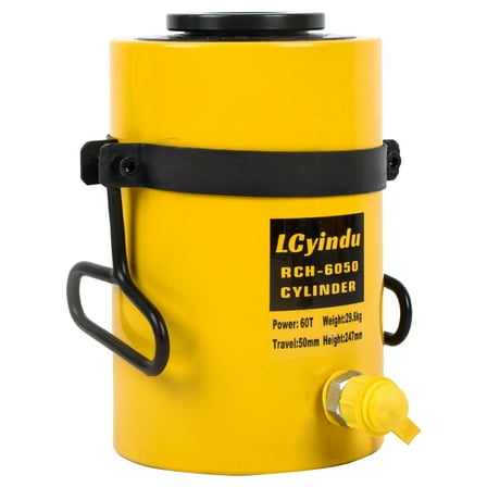 LCyindu 60T Hydraulic Cylinder Jack Hollow Single Acting 2" Stroke Lifting Ram Cylinder