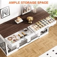 thumbnail image 4 of Rophefx 72" Dog Crate Furniture for 2 Dogs,Large Kennel with 2 Drawers and 4 Bowls,Wooden Heavy Duty Indoor Dog House,White, 4 of 10
