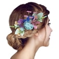 thumbnail image 2 of XASZHN Flower Metal Hair Side Combs Slide Clips Floral Hairpins Set Blue_001 One Size, 2 of 4
