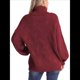 thumbnail image 4 of Suéter de Cuello Alto, Larga, Estilo Globo, Liso, para Mujer, para Invierno y Otoño. Vino Tinto XL, 4 of 5
