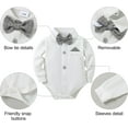 thumbnail image 2 of Dtiaagto Baby Boy Clothes Suits 4PCS Gentleman Outfit Dress Romper Beret Hat Suspender Pants Bow Tie Wedding Set, 2 of 5