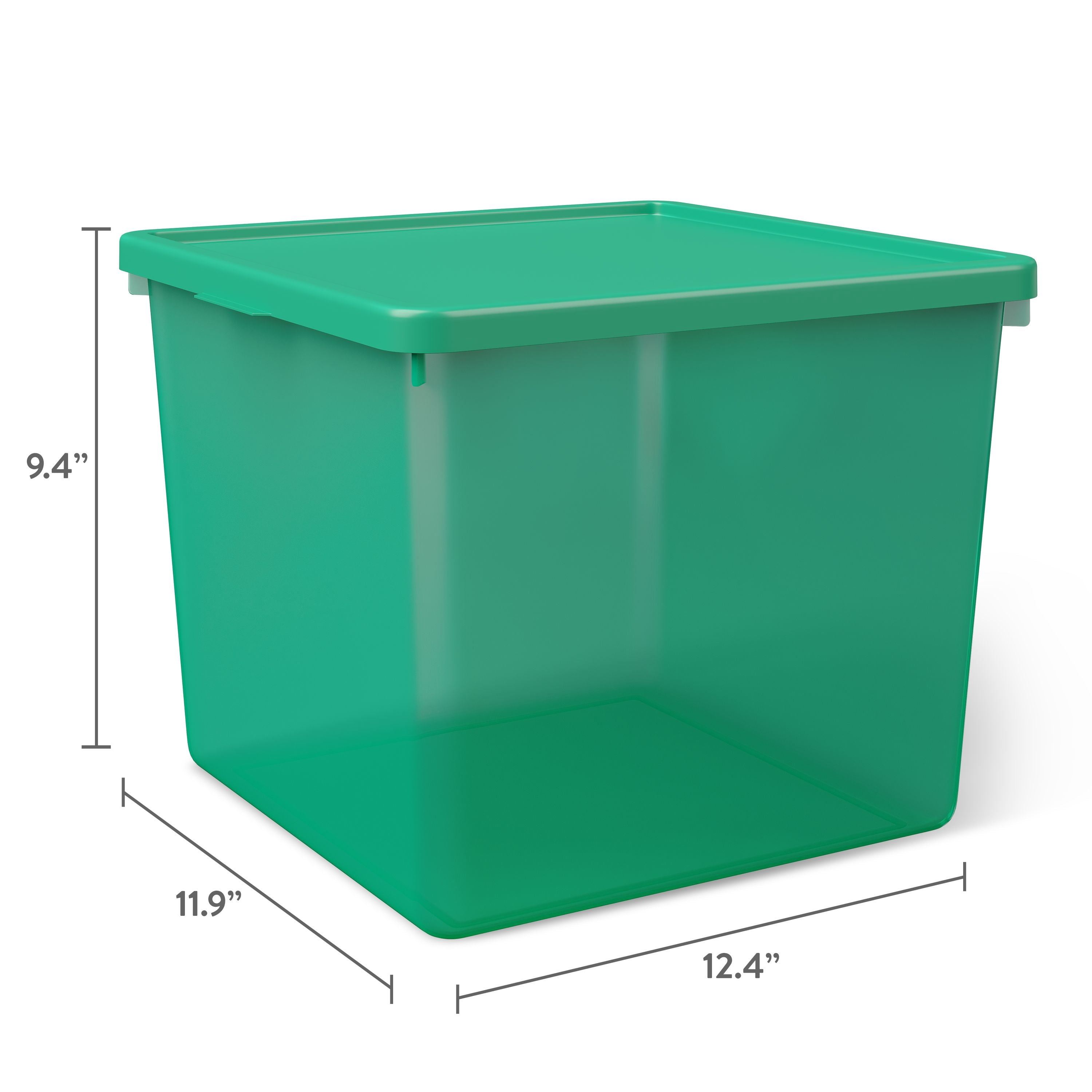 Mainstays Kids Large Green Plastic Storage Bin with Lid