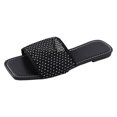 thumbnail image 1 of IUJSOY Womens Single Mesh Band Slides Sandals Square Open Toe Slip on Summer Beach Flat Sandals, 1 of 9