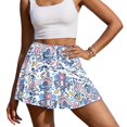 thumbnail image 3 of HELLHERO Floral Pattern Tennis Skirt, Built-in Shorts 2 Side Pockets Golf Skirts High Waisted Tennis Skorts for Pickleball Daily Wear, 3 of 9