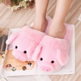 thumbnail image 2 of Womens Winter Cute Pink Little Pig Animal Cartoon Plush Slippers Funny Non-Slip Sole Furry Fluffy Flat Indoor Home Warm Shoes, 2 of 15