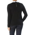 thumbnail image 2 of maison Jules Womens Bow-Stripe Collared Pullover Blouse, Black, Medium, 2 of 2