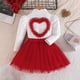thumbnail image 4 of Conjunto de falda y top de malla para niña, conjunto de dos piezas, top y falda, blusas de manga larga y cuello redondo, blusas de poliéster para niños, 4 of 9