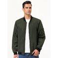 thumbnail image 3 of Chaqueta Bomber Varsity para Hombre Chaquetas de Béisbol Ligeras con Cremallera Verde S Unique Bargains Chaqueta, 3 of 6