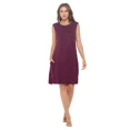 thumbnail image 2 of Women's Sleeveless Midi Casual Dress, Loose T-Shirt Dresses, Round Neck for Summer(Burgundy Large-X-Large Size), 2 of 6